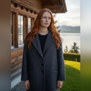 Soia & Kyo Charcoal Wool Pea Coat Made In Canada 🇨🇦